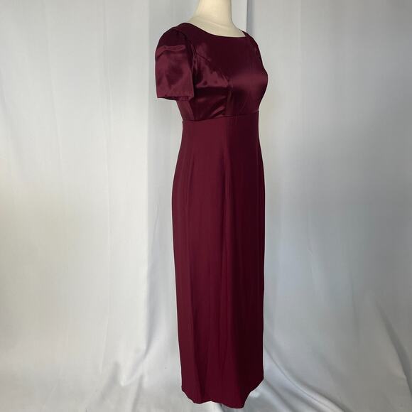 Vintage Formal Dress Small Med Burgundy Maroon Regency Bridgerton Coquette Prom - Picture 4 of 16